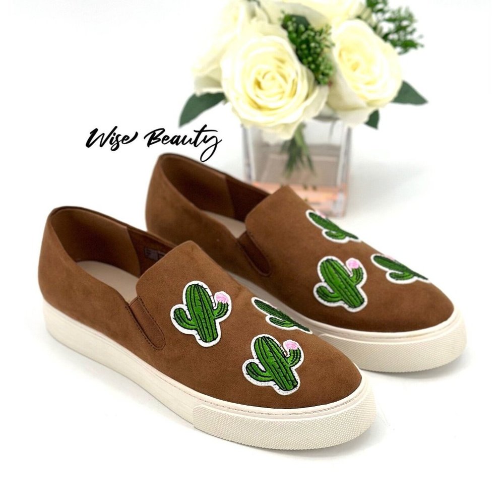 Ariat Unbridled Dixie Platform Sneaker Size 11 Shoe Brown Suede ￼Cactus Detail